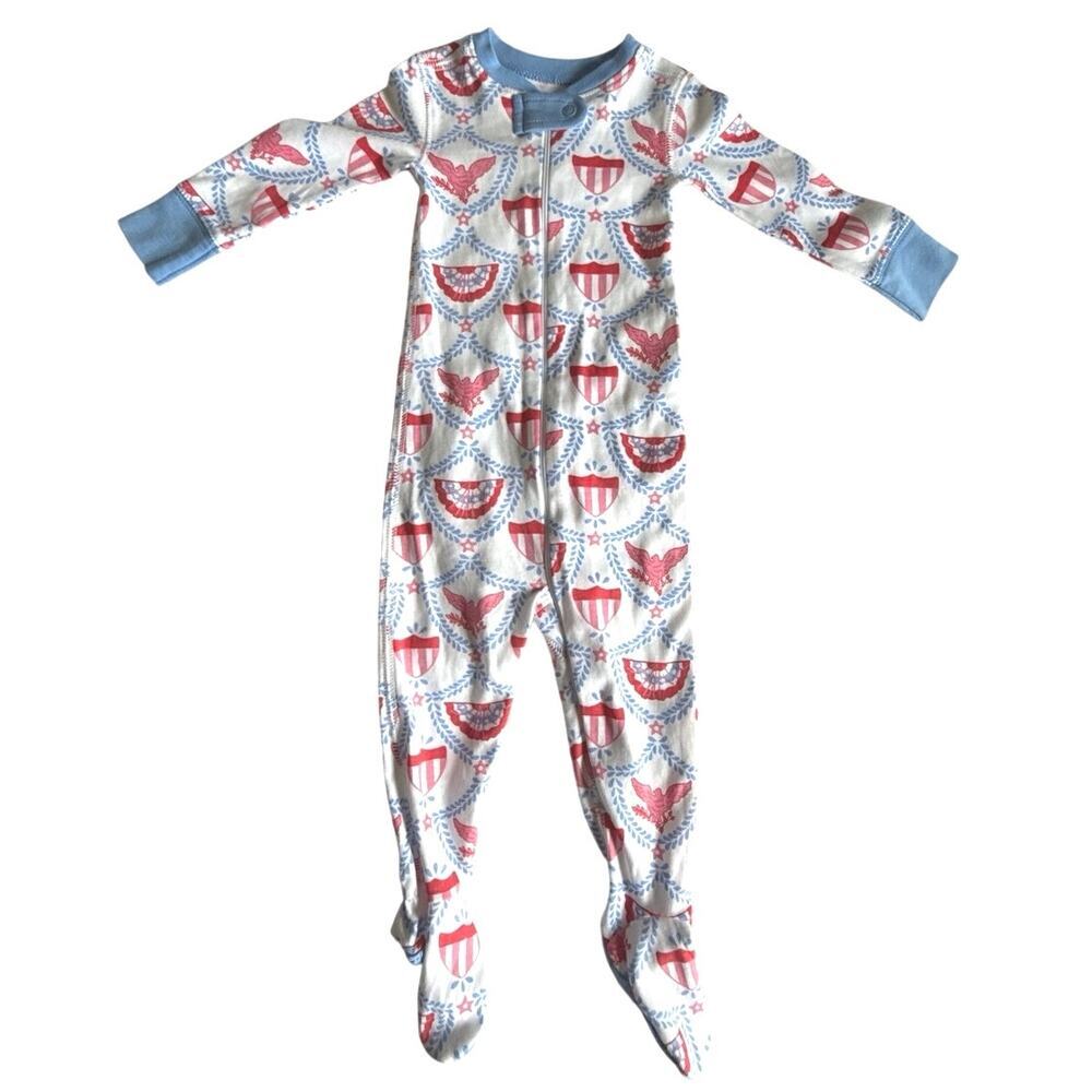 Beaufort Bonnet Company NWT Knox’s Night Footies American Swag Sz 6-12 Mo. Blue